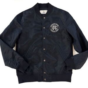 Reigning Champ Jacket Mens Medium Navy Blue Satin Stadium Bomber